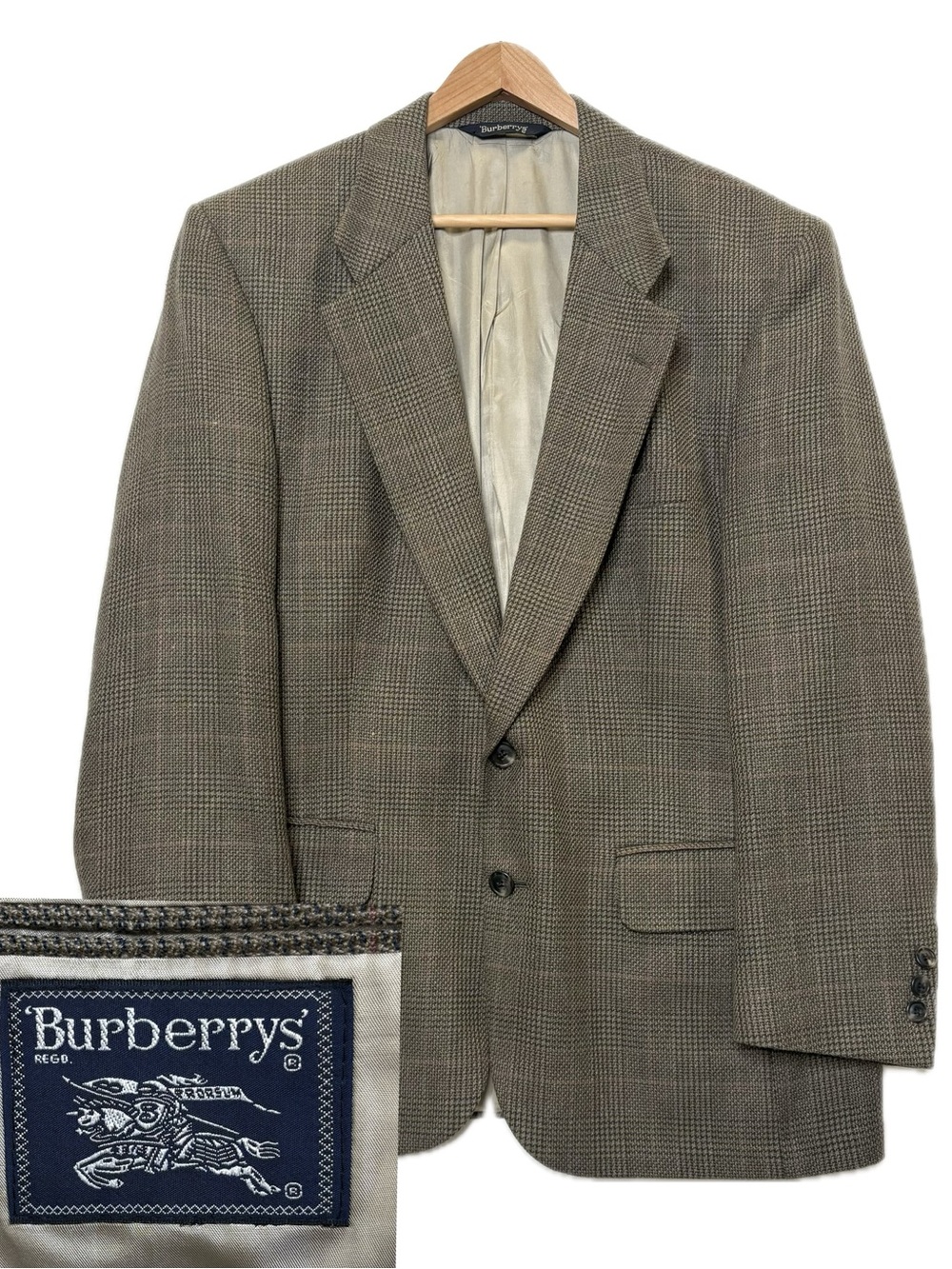 VTG Burberrys X Saks Fifth Avenue Houndtooth Blazer Sports Coat Mens Size 40